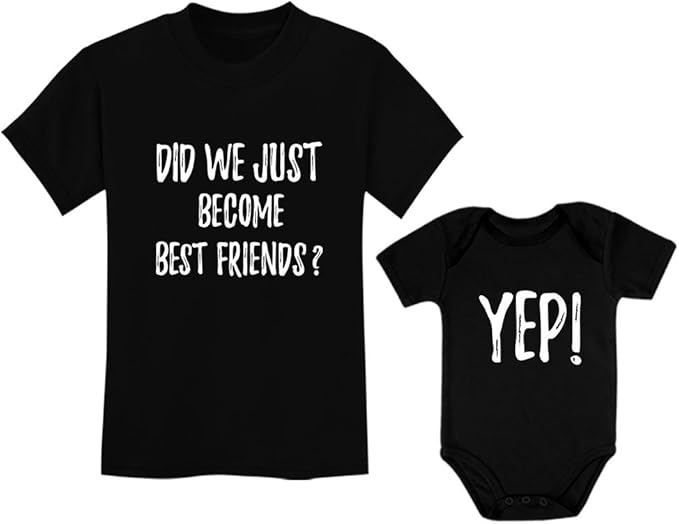 Tstars Did We Just Become Bestfriends? Big Brother Sister Little Bro Sis Matching Sibling Kids Shirt & Baby Bodysuit Set