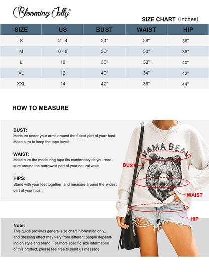 Blooming Jelly Womens Mama Sweatshirt Crewneck Loose Fit Cute Long Sleeve Tops Ladies Graphic Casual Fall Mom Shirts Winter Clothes (Medium, Grey1)