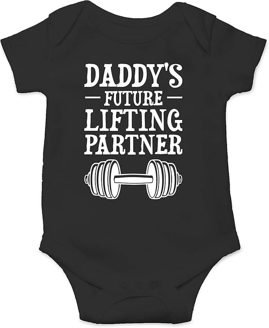 Daddy's Future Lifting Partner - Funny Baby Essentials Bodysuit - Newborn Boy Girl Clothes