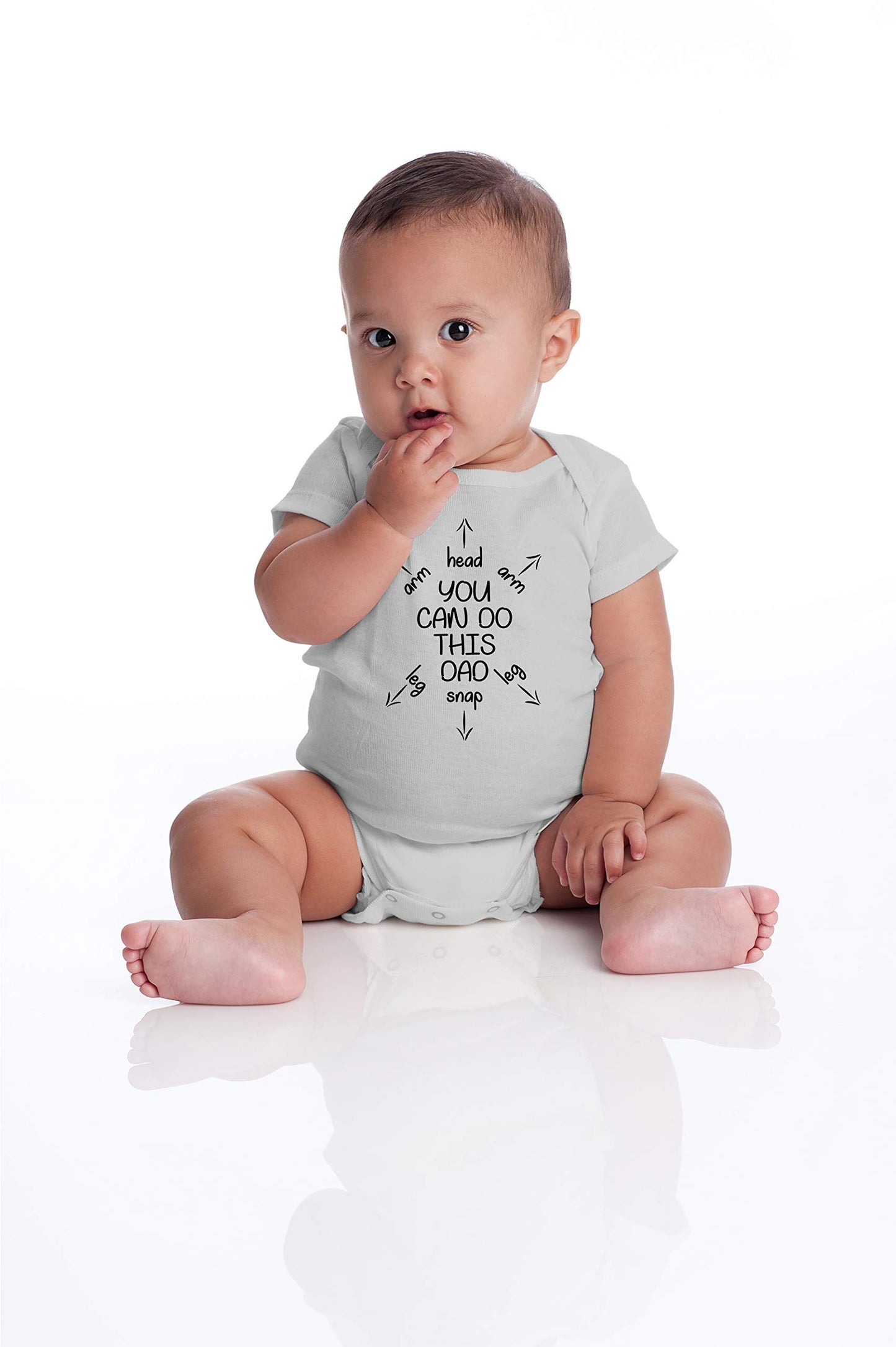 You Can Do This Dad - Ain't No Papa Like The One I Got - Funny Romper, One-Piece Baby Bodysuit (Newborn, White)