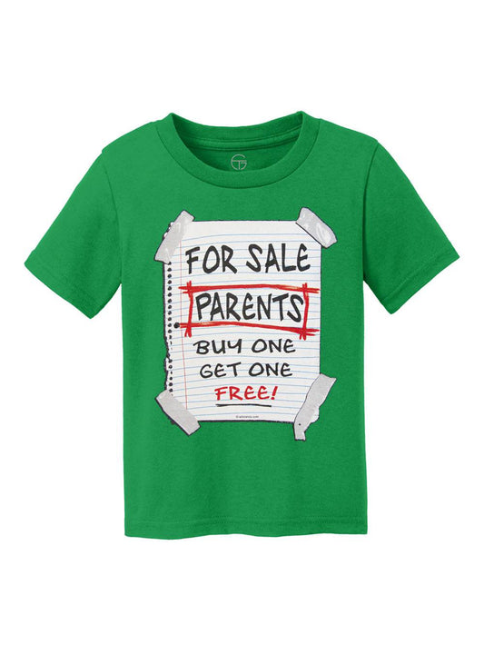 Parents For Sale Kids Cotton T-Shirt - Clover Green - X-Large