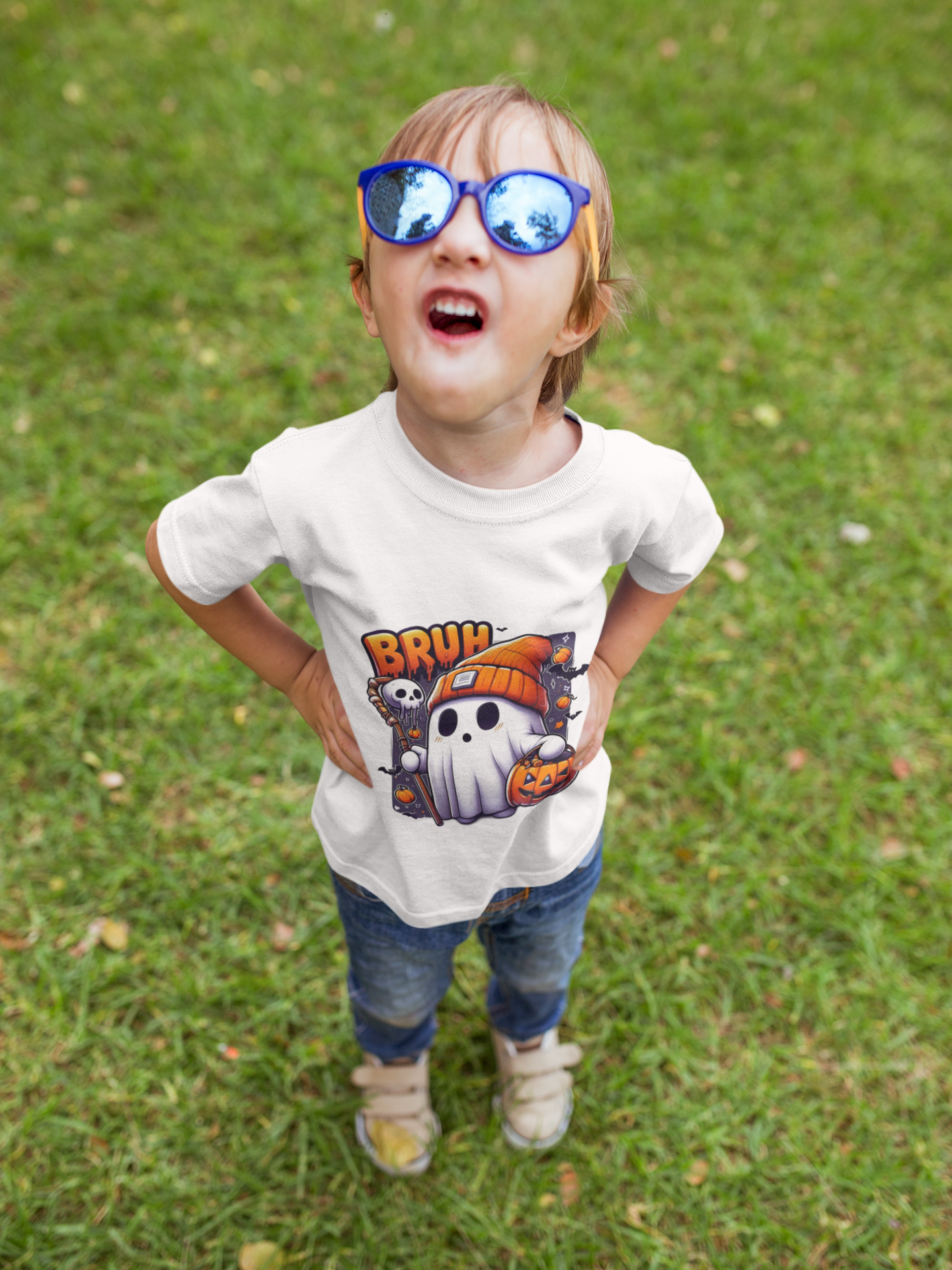 👻 Spook Up Your Kid’s Style with the Bruh Ghost Tee! 👻